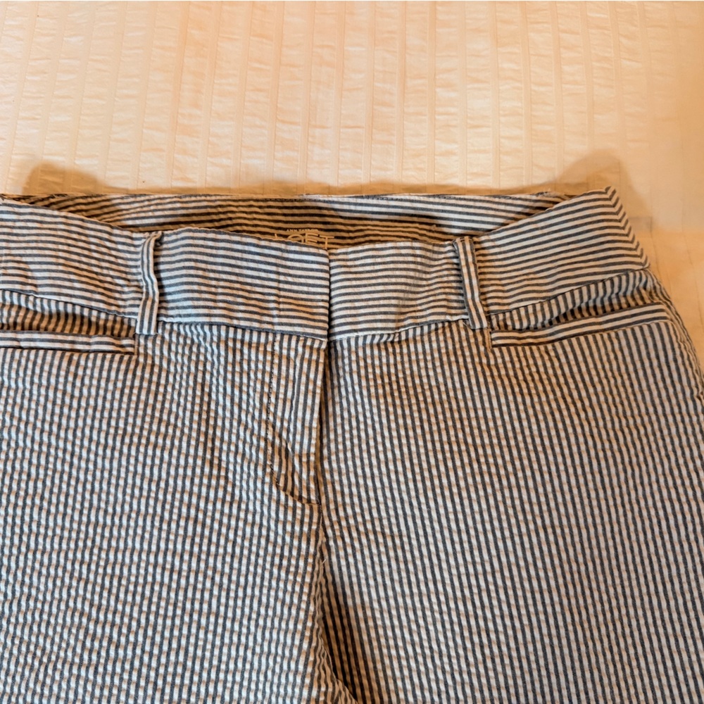LOFT Seersucker Blue and White Striped Pants - Picture 3 of 6